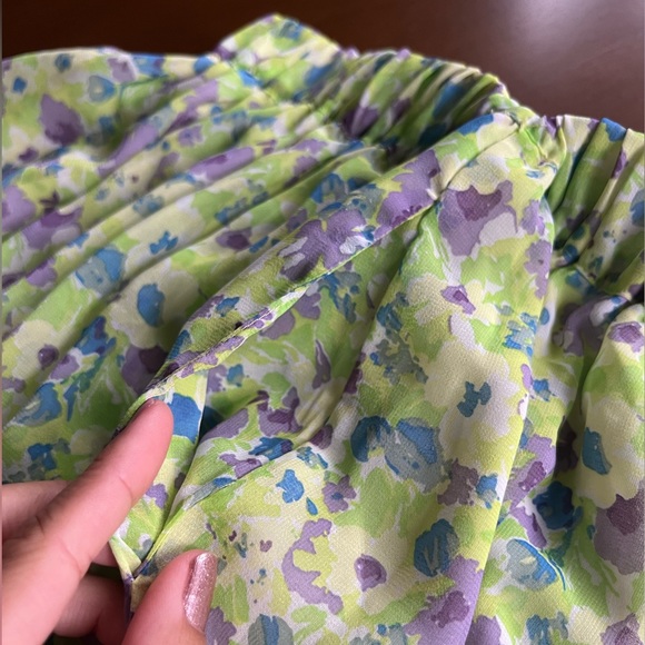 ☎️ Zara Side Ruffle Floral Mini Skirt with Pockets, lined flowy flowers billow - Picture 2 of 11